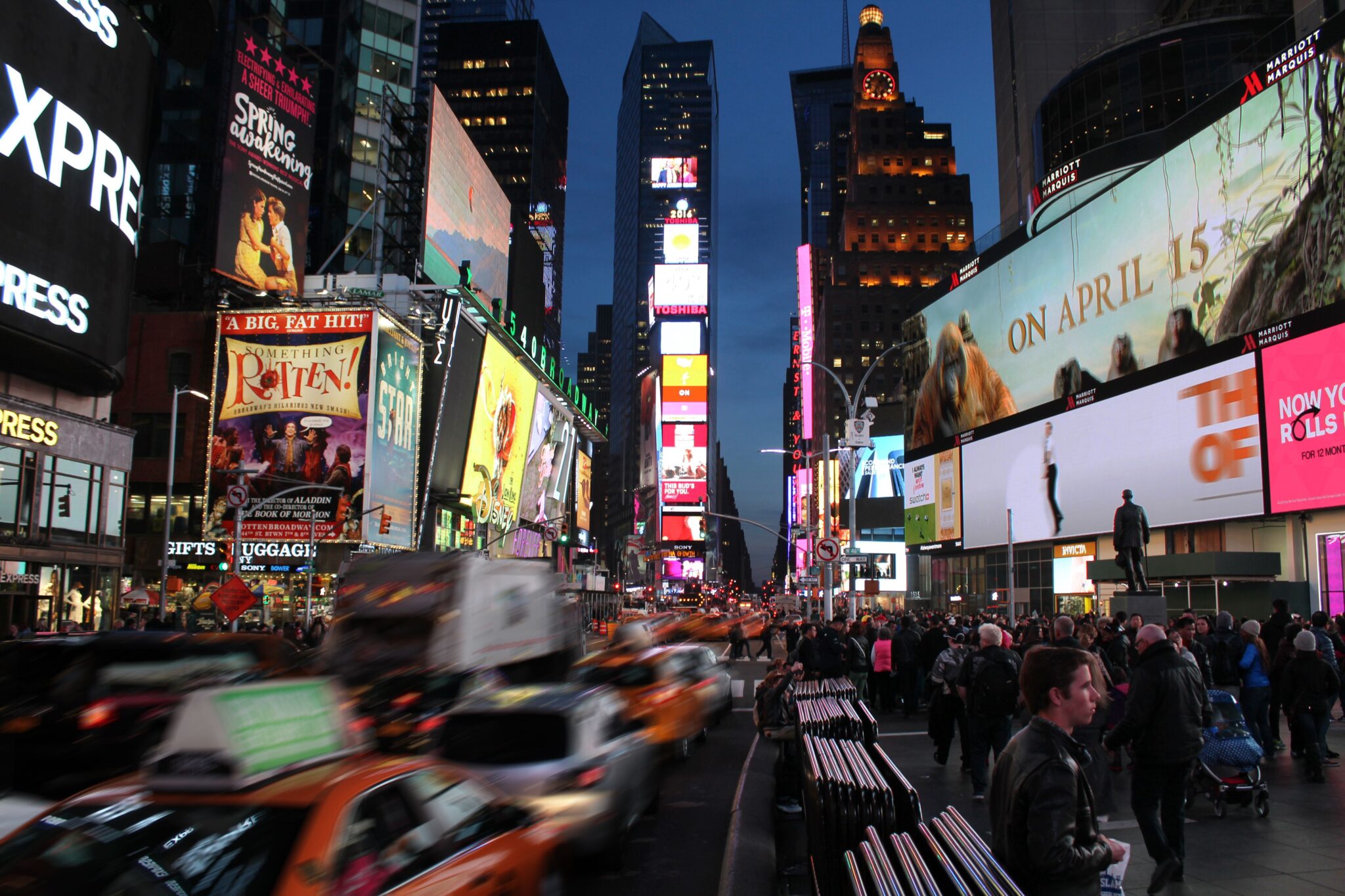 Times Square, New York City at dusk